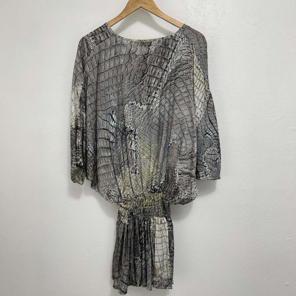 Sofia Collections Snake Print Tunic Dress Cinched Drop Waist Banded One Size - Picture 4 of 7